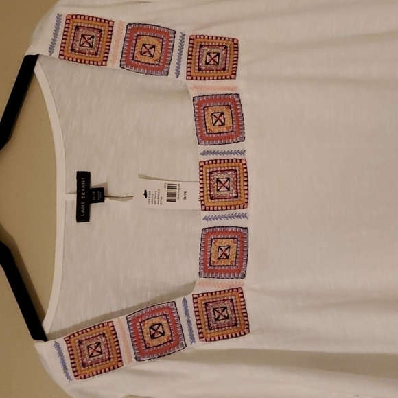 Lane Bryant Cotton Embroidered Top Size 26/28 NWT - Picture 2 of 7